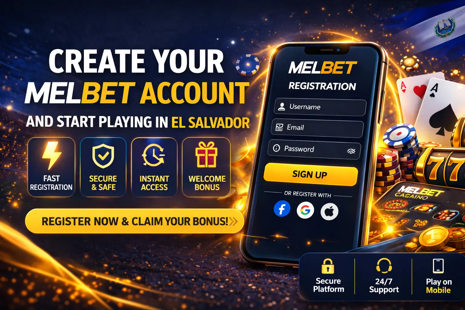 Melbet casino registration image