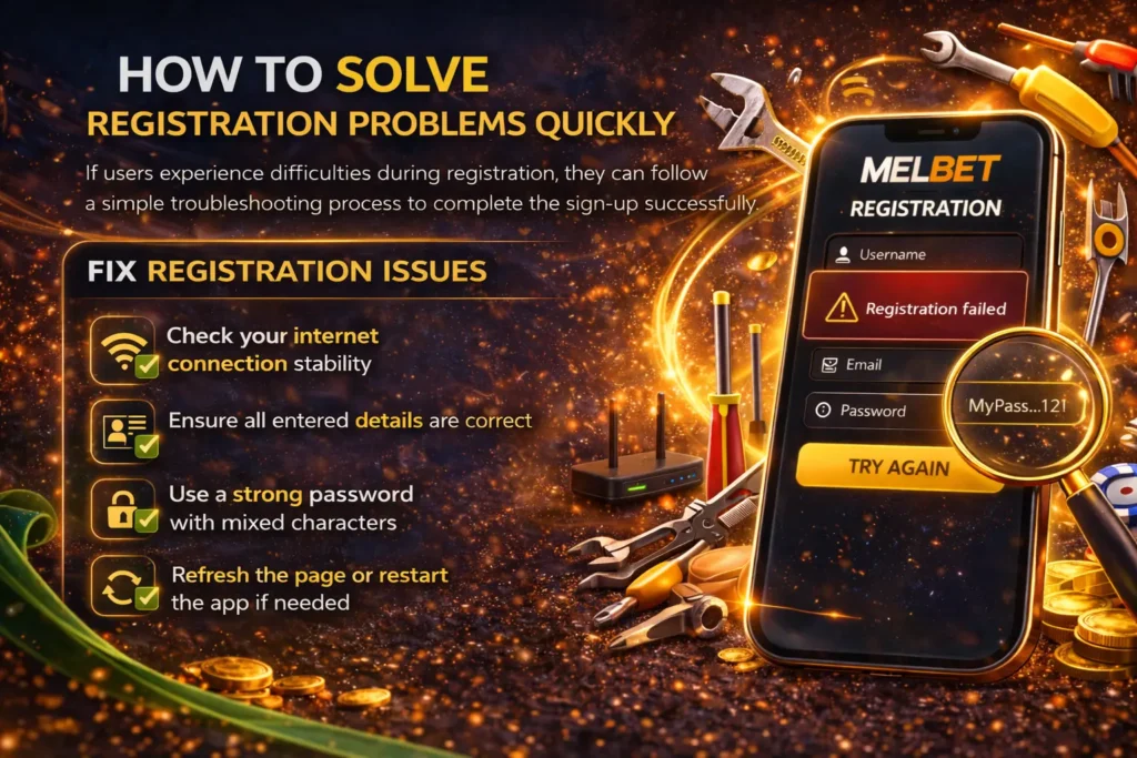 Melbet Casino registration issues